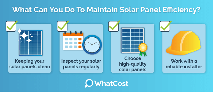 Maintain solar panel efficiency