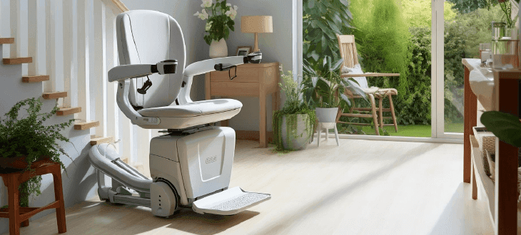 Covered sitting stairlift for the elderly