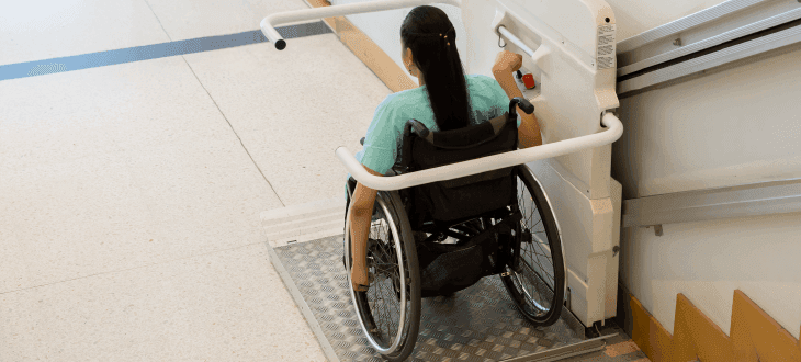 Platform stairlift with wheelchair