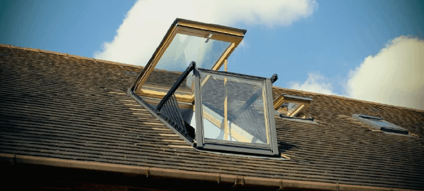 Roof balcony window or VELUX Cabrio