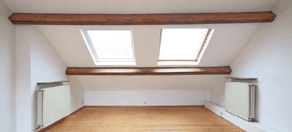 Master bedroom with Velux windows