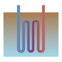 Ground Source Heat Pump Installation Vertical Icon