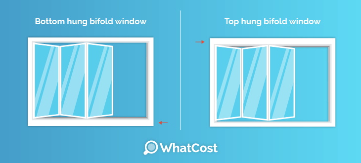 Bottom hung top hung bifold windows